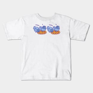 Pigeons on a pizza Kids T-Shirt